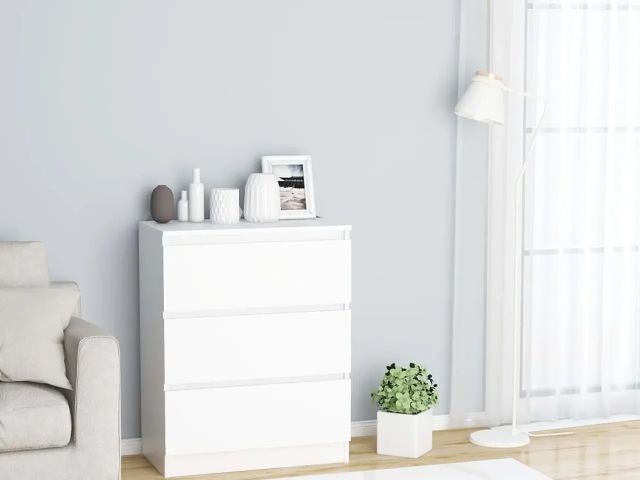 Billede 1 - Skænk 60x35x76 cm konstrueret træ hvid