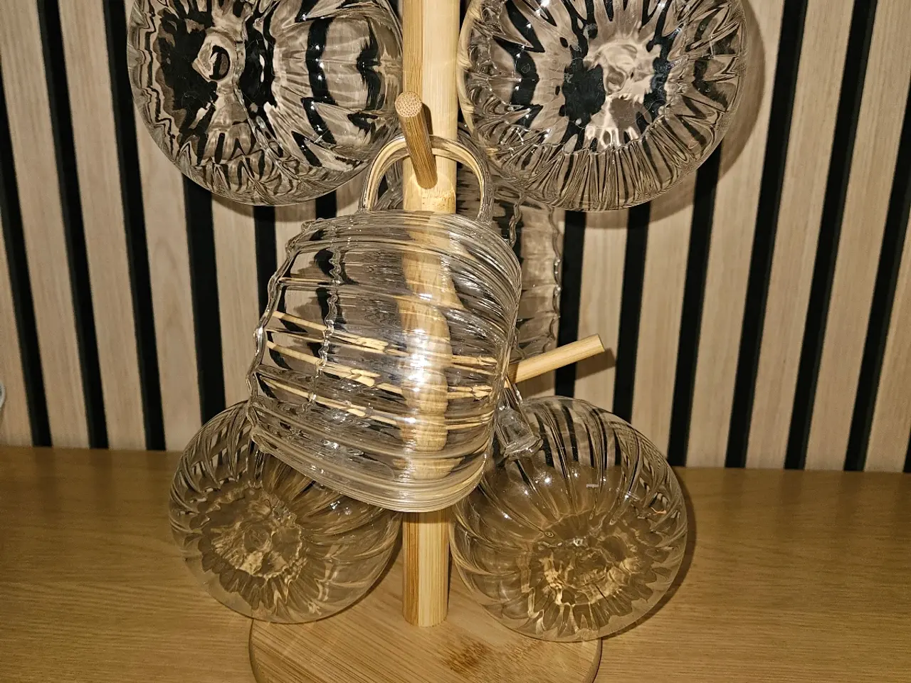 Billede 1 - 6 glas og træholder