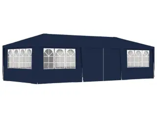 Festtelt med sidevægge 4x9 m 90 g/m² blå