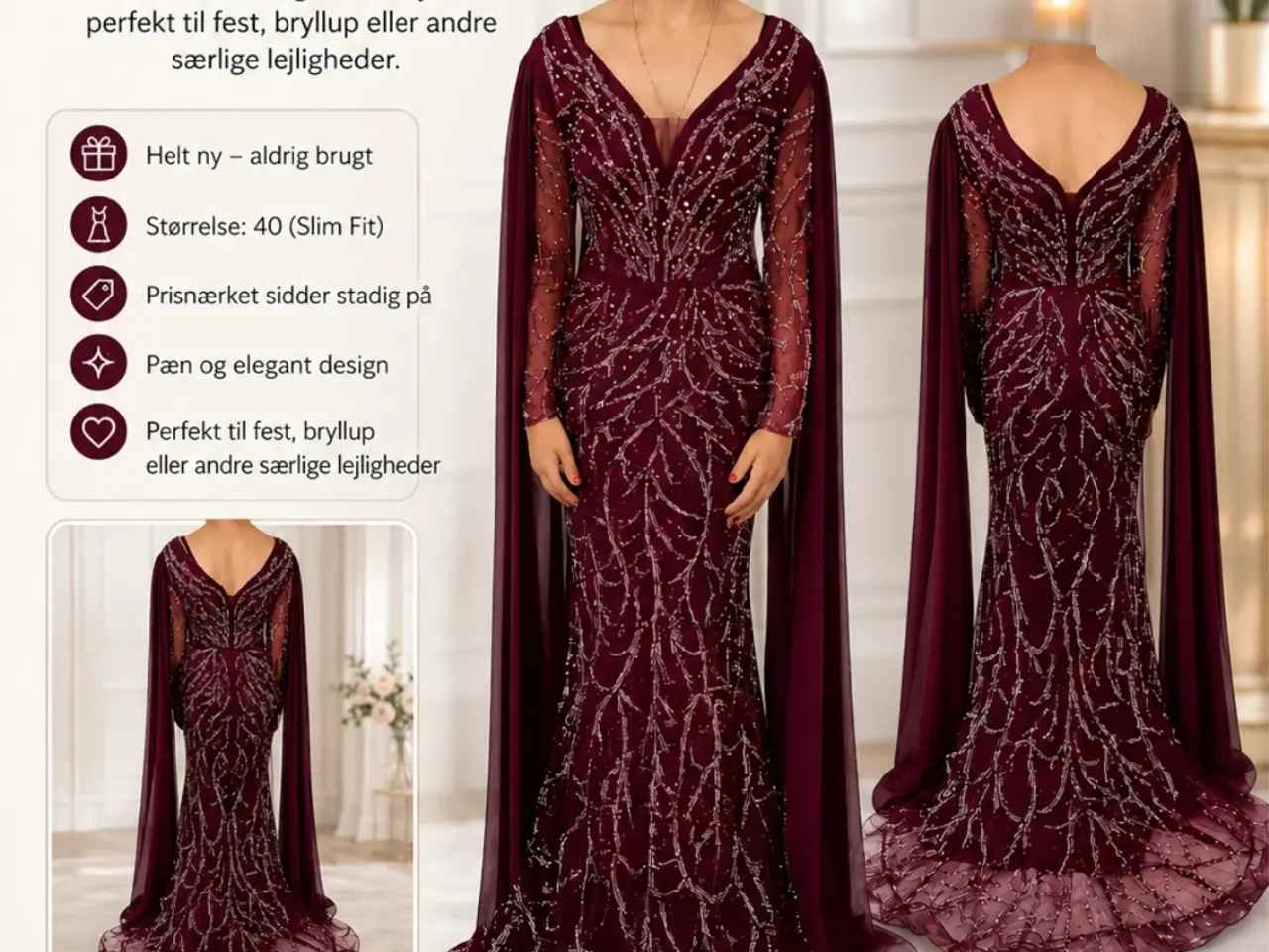 Billede 1 - ✨ Helt ny elegant festkjole – Str. 40 Kun 750