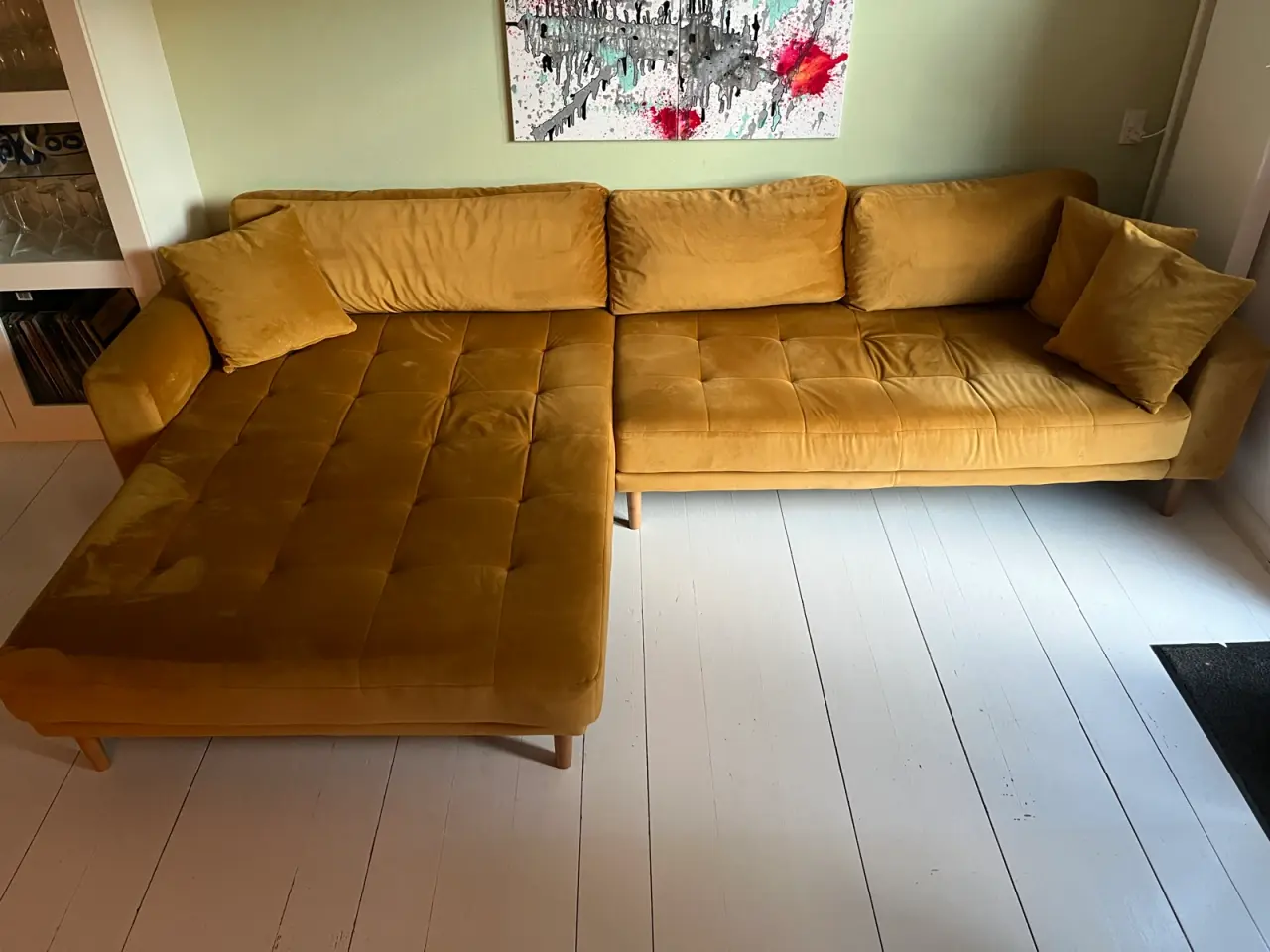 Billede 1 - Gylden sofa med chaiselong