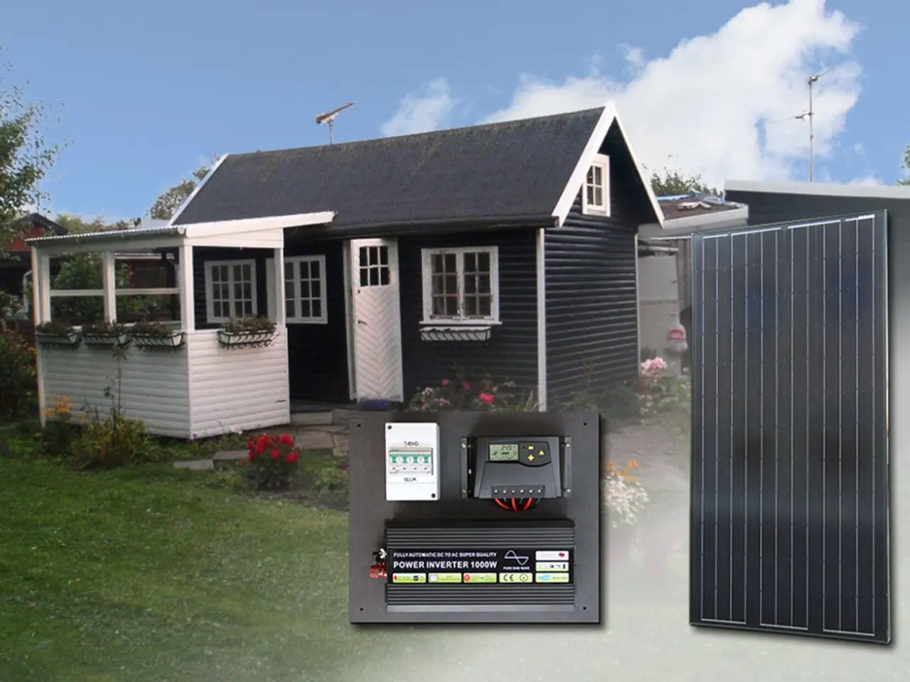 Billede 1 - Solcellepakke 200 Wp, 1,2 kWh GEL, 300 W