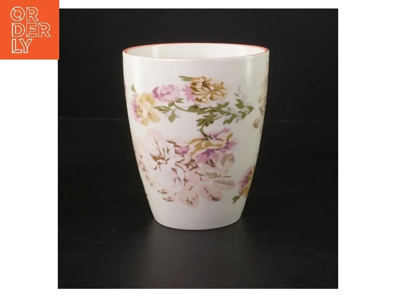 Billede 1 - Blomsterdekoreret vase (str. 14 cm)