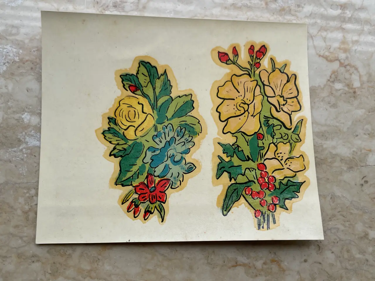 Billede 6 - 7ark vintage overføringsbilleder m blomstermotiver