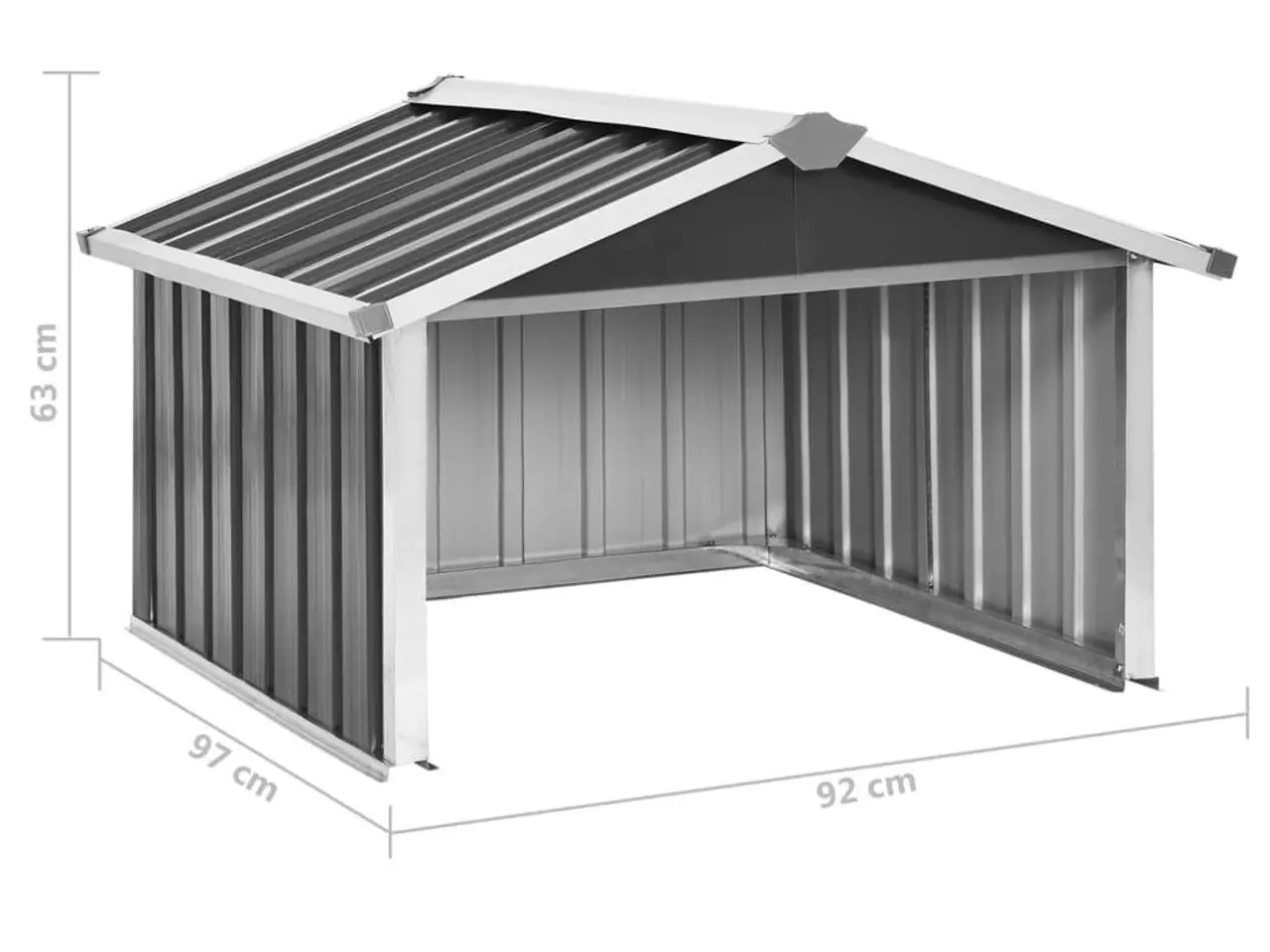 Billede 9 - Skur til robotplæneklipper 92×97×63 cm - galvaniseret stål, antracitgrå