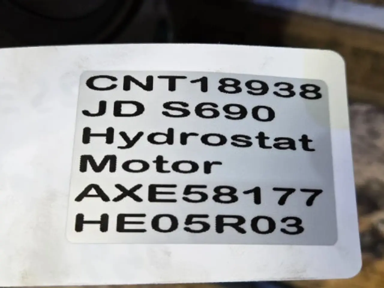 Billede 1 - John Deere S690 Hydrostat Motor AXE58177