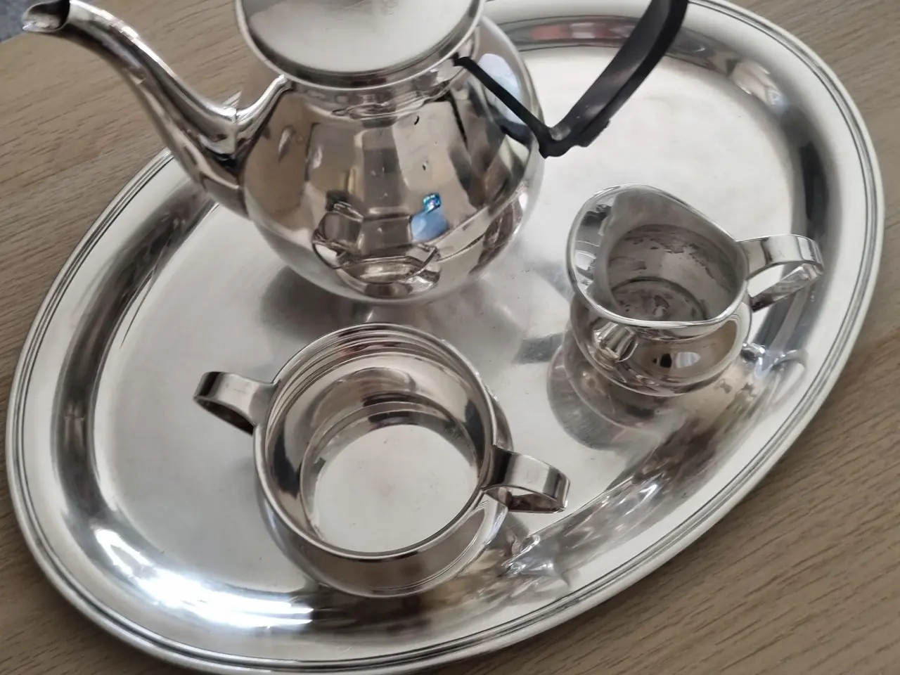 Billede 6 - Klassisk, nypudset kaffesæt fra Carl M. Cohr 1931
