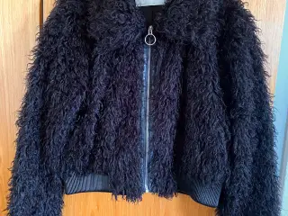 Sort Faux Fur jakke