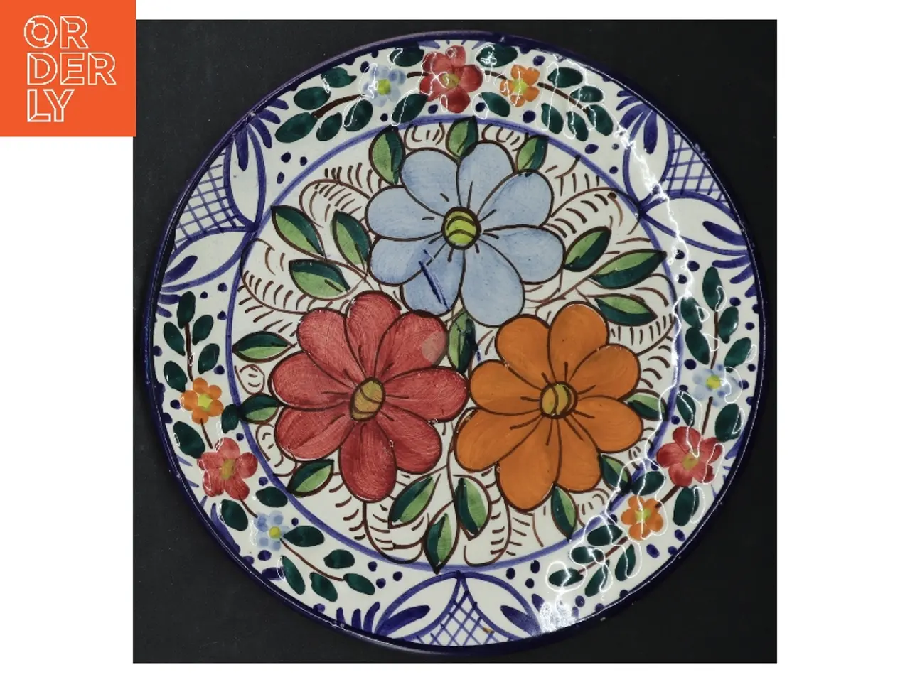 Billede 4 - Håndmalede keramikfade (str. Ø. 22 cm)