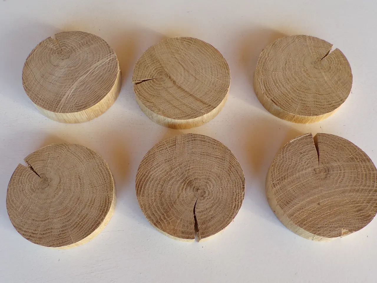 Billede 3 - 6 NYE Træskiver Egetræ ca. 10 cm