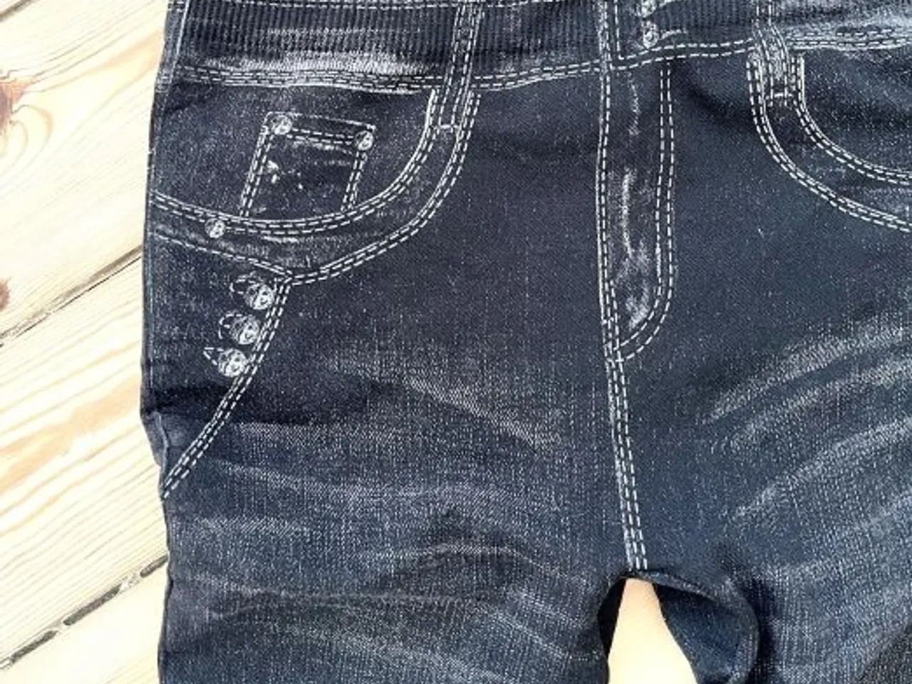Billede 1 - Jeggins - Leggins med jeansprint