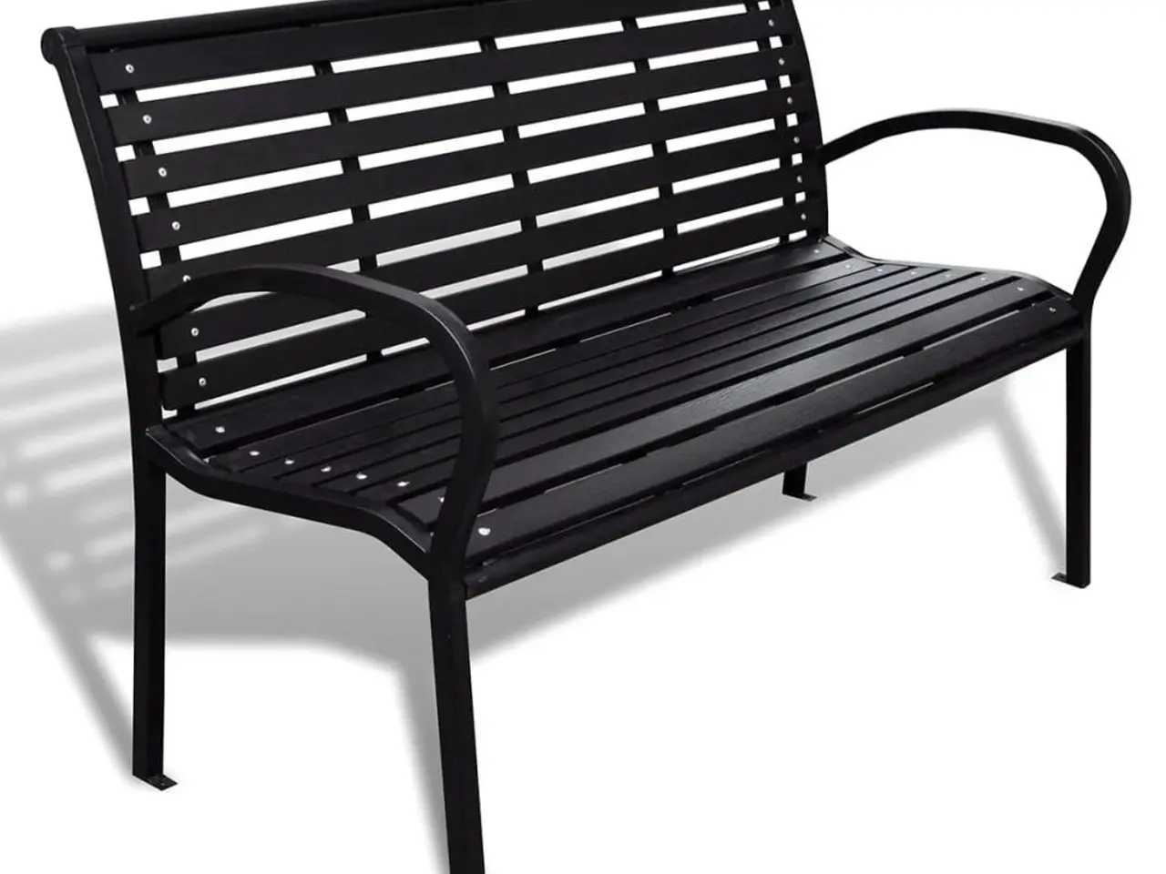 Billede 1 - Havebænk 125 cm i stål og WPC - sort