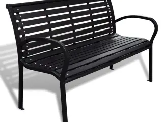 Havebænk 125 cm stål og WPC sort
