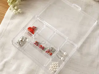 Æske med låg i plexiglas