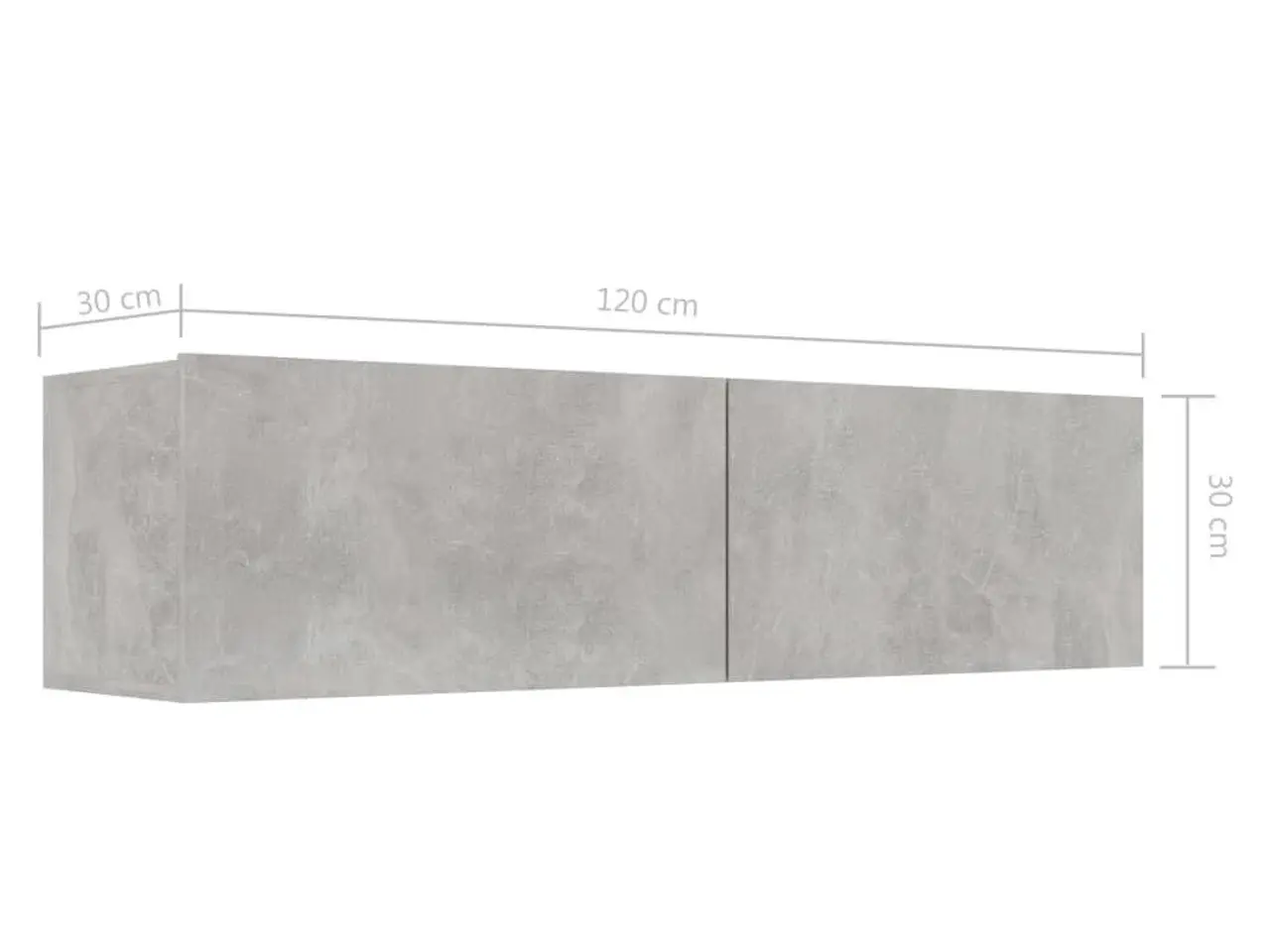Billede 8 - Væghængt TV-bord 120 x 30 x 30 cm - betongrå
