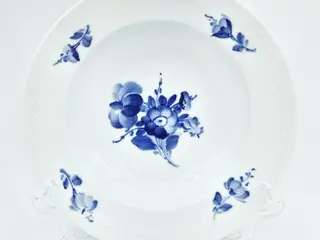 Blå Blomst Flettet Dyb Tallerken nr. 10-8105. sortering 1
