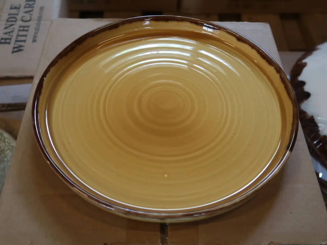 Billede 3 - 15 stk. Dudson Harvest flad tallerken uden fane, sennepsgul, ø21 cm