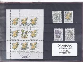 Danmark - Miniark 1456 + enkeltmærker - Stemplet