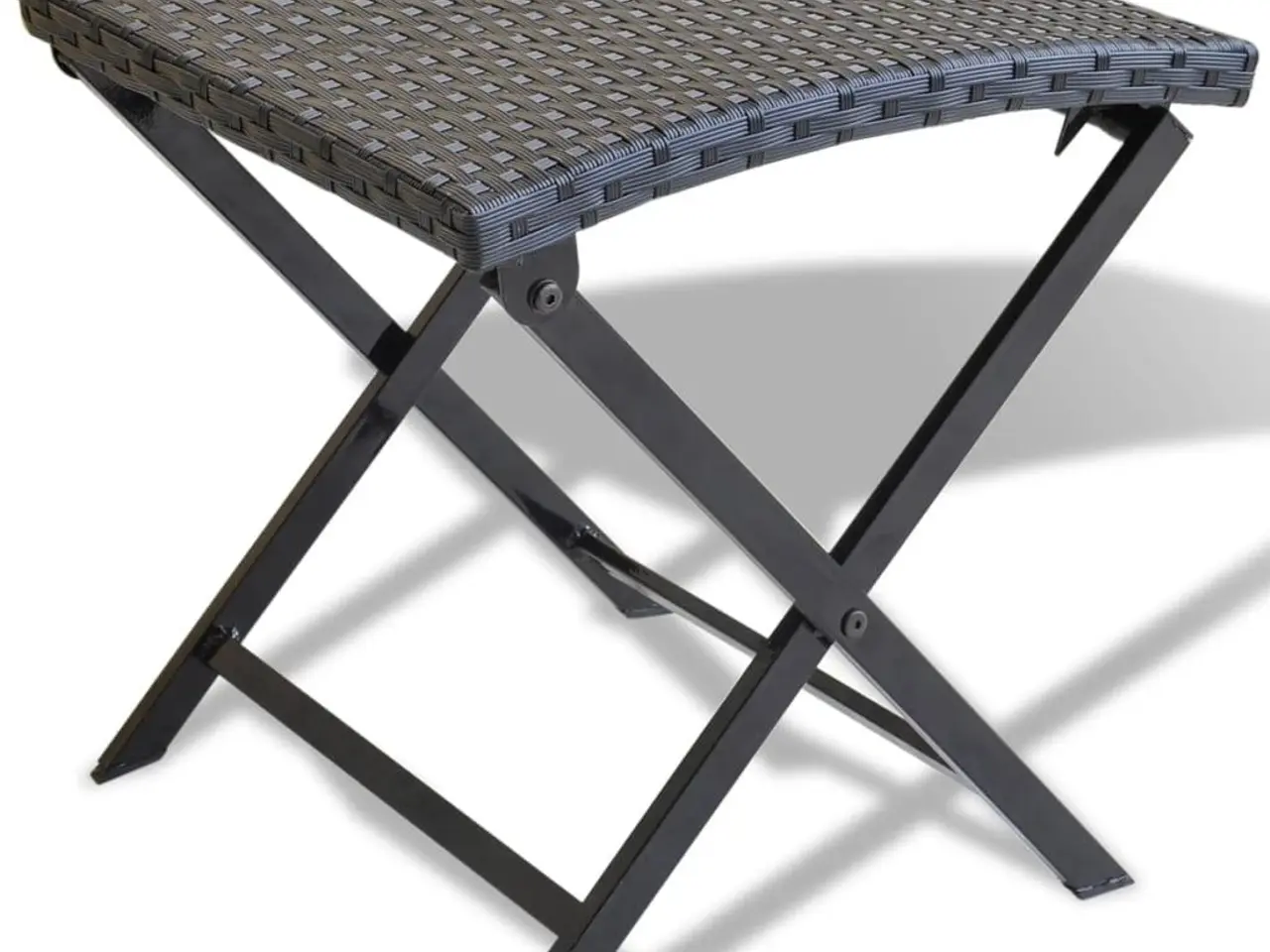 Billede 1 - Foldbar skammel i polyrattan - sort