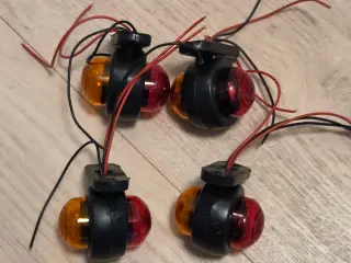 4 stk Mini LED markeringslygte i rød/orange m. 12/