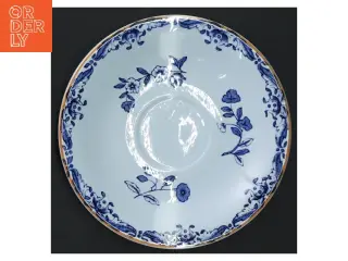 Porcelænstallerken med blåt mønster (str. Ø 15 cm)
