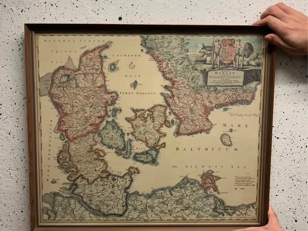 Billede 2 - Smukt historisk Danmarkskort reproduceret i offset