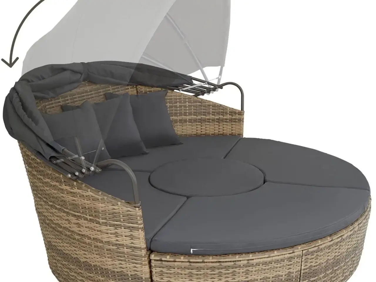 Billede 3 - daybed rund haveseng polyrattan