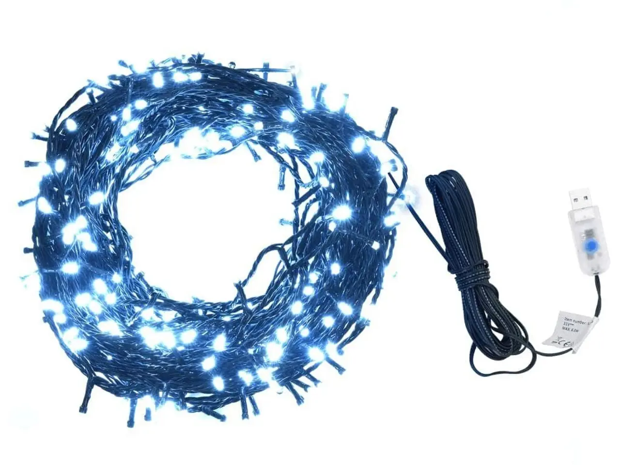 Billede 1 - Lyskæde 400 LED - 40 m kold hvid, indendørs/udendørs med USB