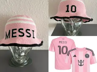 Hæklet MESSI 10 Inter Miami bøllehat