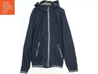Mørkeblå jakke med hætte fra H&M (str. 164)