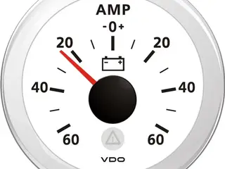 VDO amperemeter 60 A – hvid, Ø52 mm