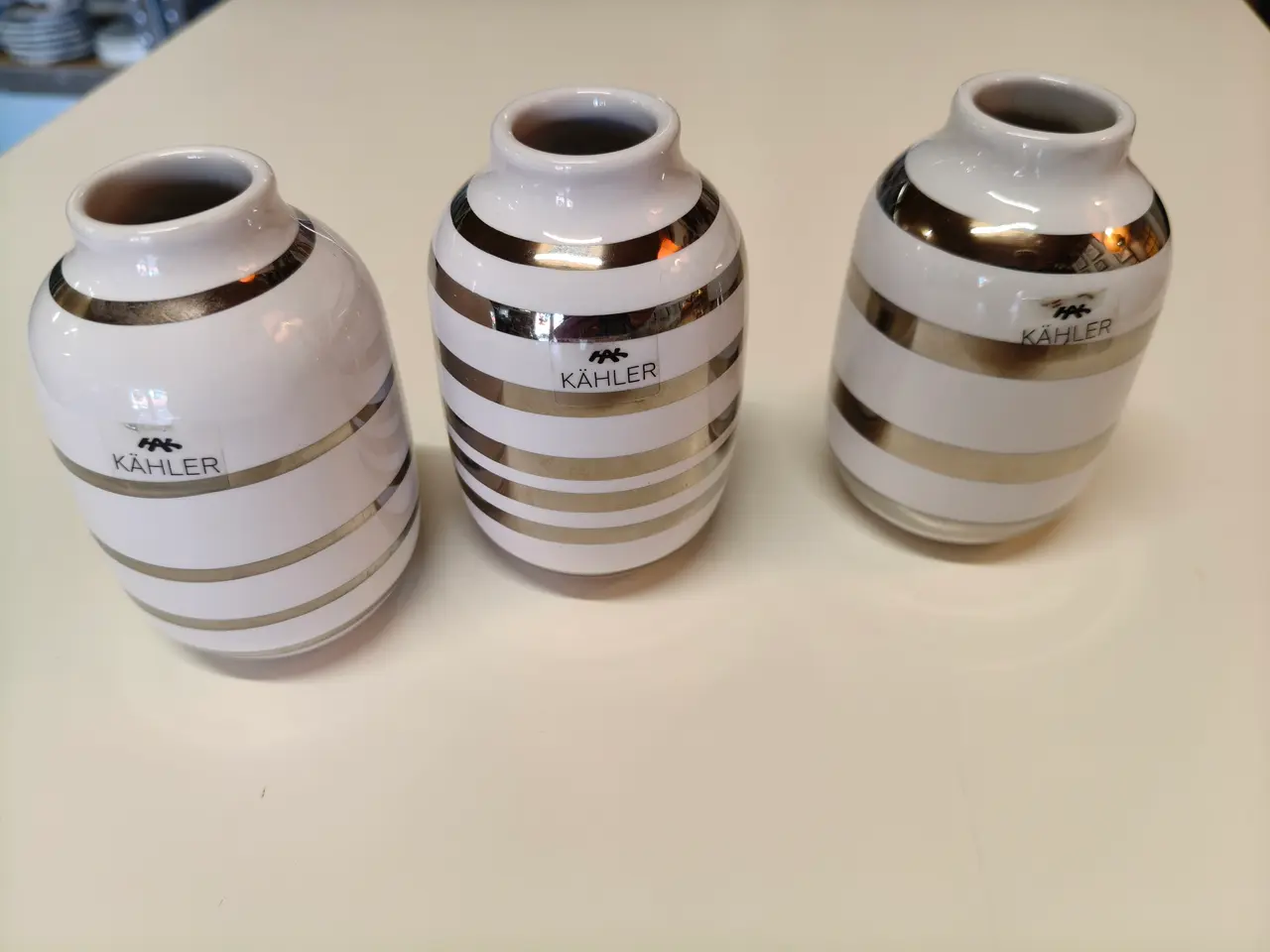 Billede 1 - kähler sølv vaser mini 8,5 cm uden skader.