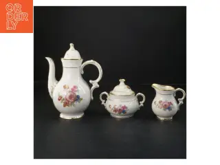 Rosenborg Porcelæn kaffekande sukkerskål flødekandefra KPM (str. 20x16&9x13&9x8 cm)