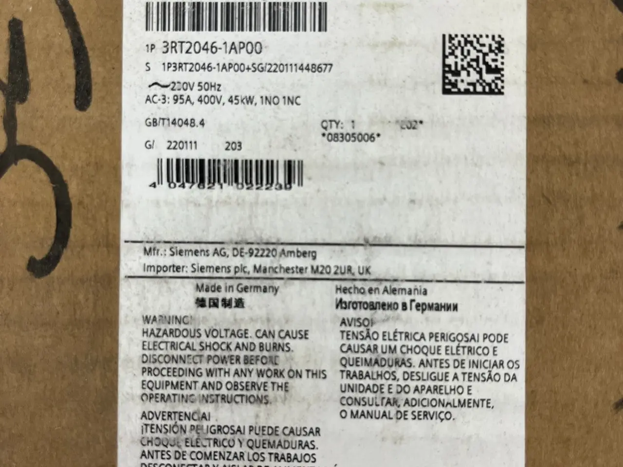 Billede 4 - Siemens 3RT2046-1AP00 SIRIUS Power kontaktor 95A