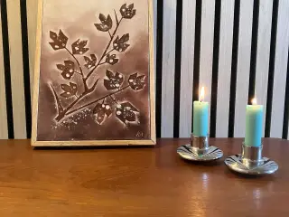 Rigtig flot vægrelief med blad motiv.