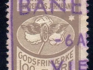 Hads - Ning Herreds Jernbane - Godsfrimærke - 100 Øre - Stemplet