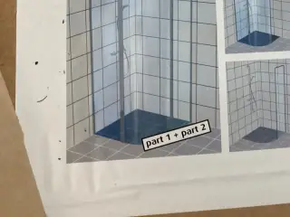 Brusehjørne sort glas