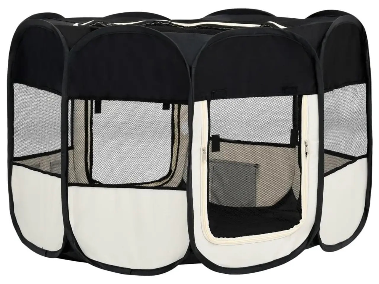 Billede 5 - Foldbar hundegård med bæretaske - 110 x 110 x 58 cm, sort/creme