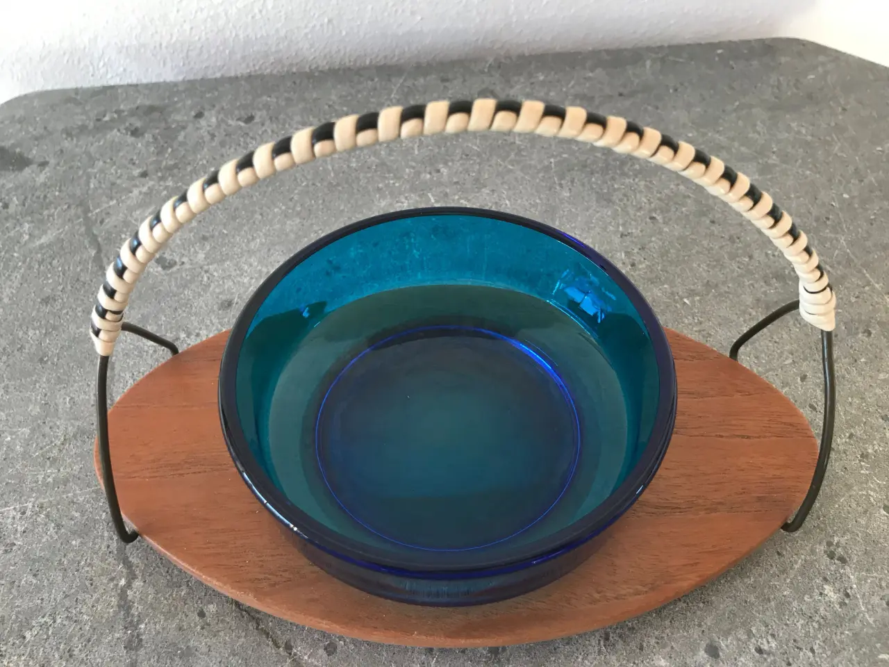 Billede 6 - Retro teak / glasskål / serveringsskål