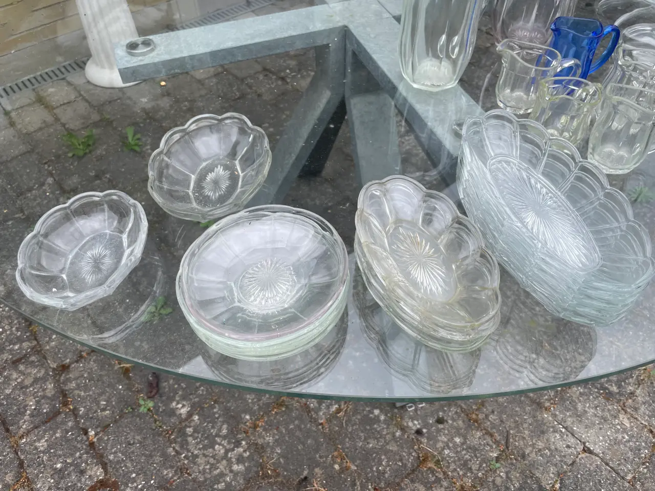 Billede 4 - Gamle glasskåle, asietter, glaskander glas skåle