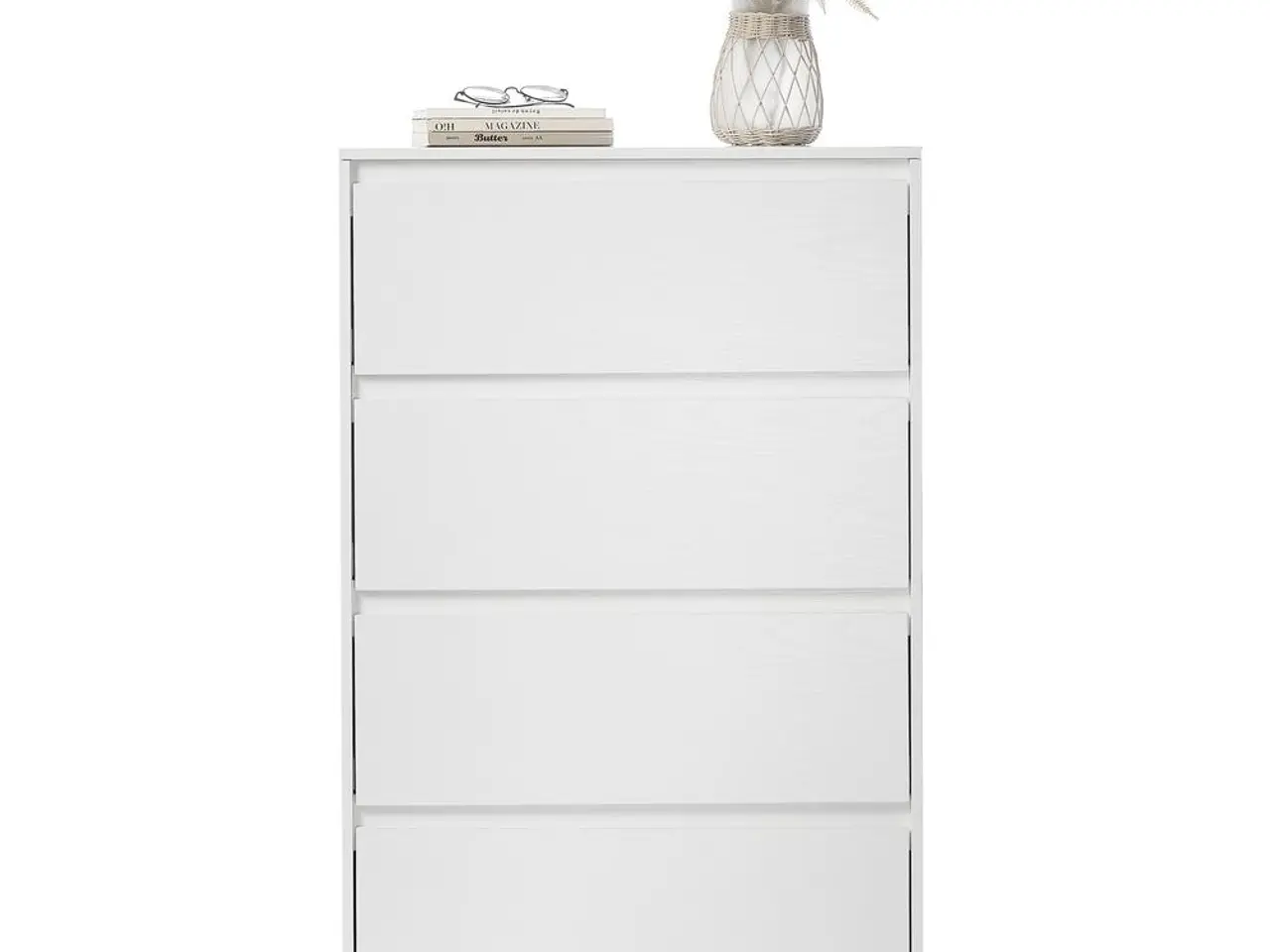 Billede 2 - Kommode med 4 skuffer - hvid, 40 x 60 x 97,4 cm