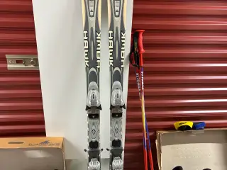 Carving ski, grå Omni Hawk med stave og støvler
