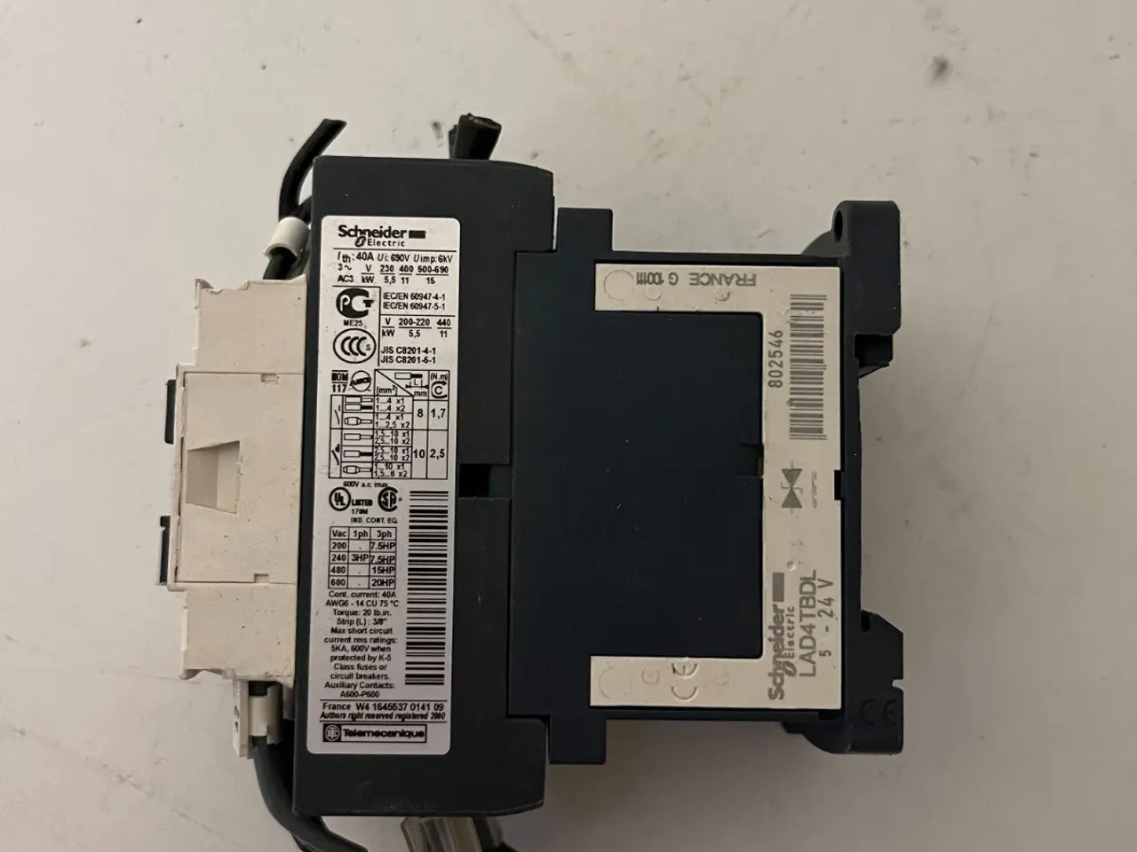 Billede 6 - Schneider Electric LC1D25BD kontaktor 25A 24V DC D