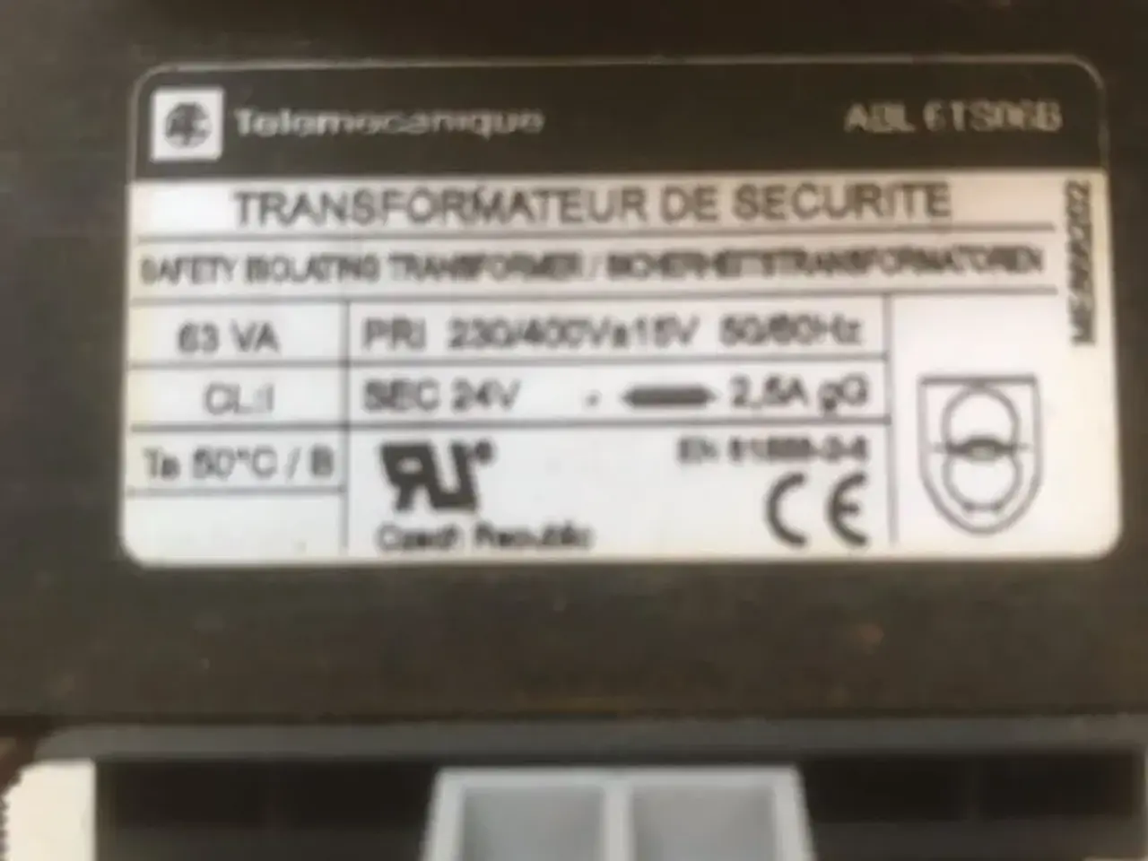 Billede 2 - Transformer 230/400-24 volt, 63 VA