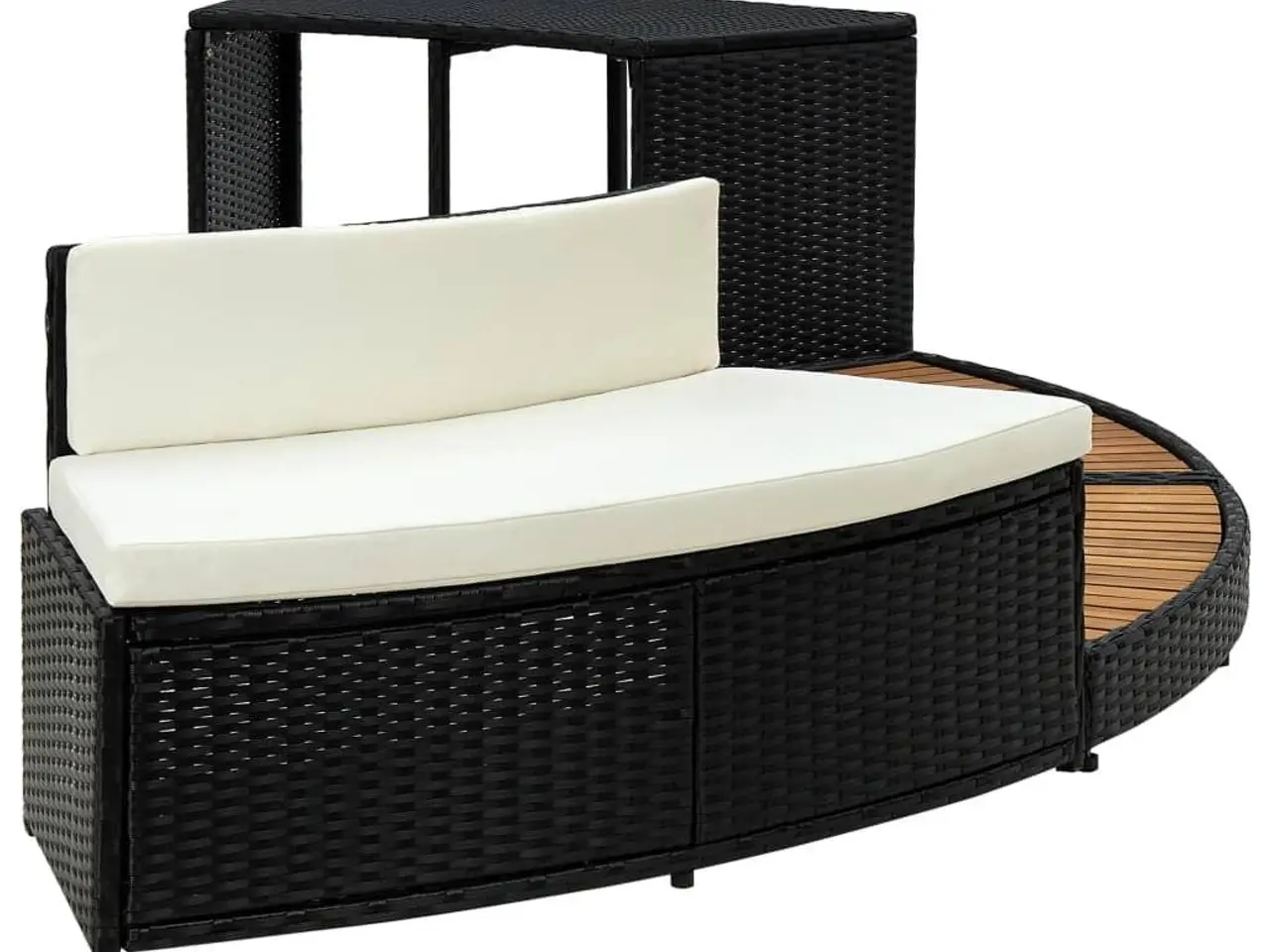 Billede 4 - Omkrans til spa polyrattan og akacietræ sort