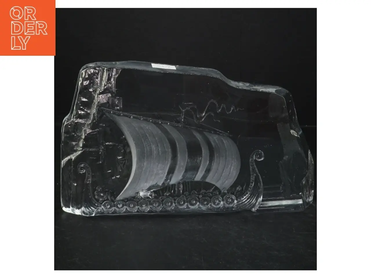 Billede 1 - Glasdekoration medi vikingeskib (str. 25 x 14 cm)