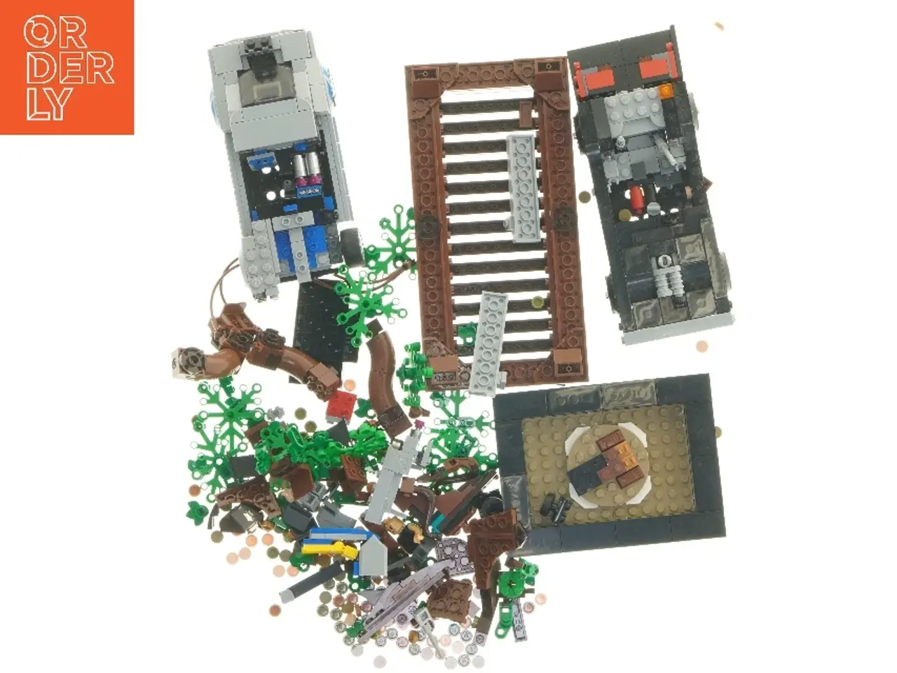 Billede 2 - LEGO byggesæt med biler og elementer fra Lego