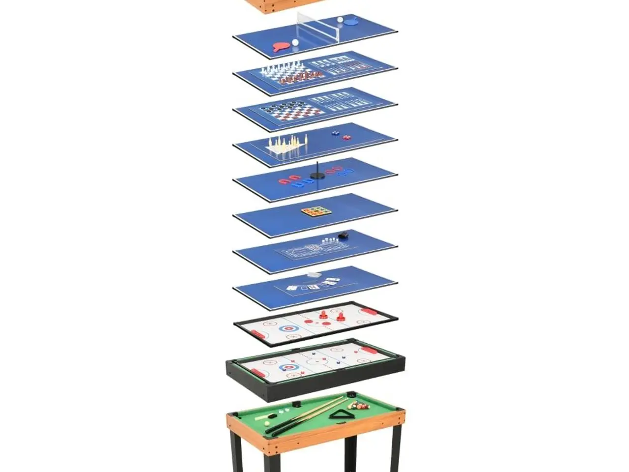 Billede 1 - 15-i-1 multi-spillebord 121 x 61 x 82 cm ahorn