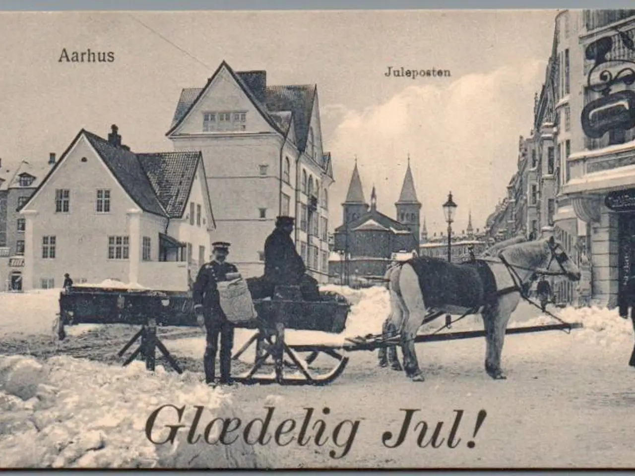 Billede 1 - Aarhus - Juleposten - Glædelig Jul - Postkort - Ubrugt