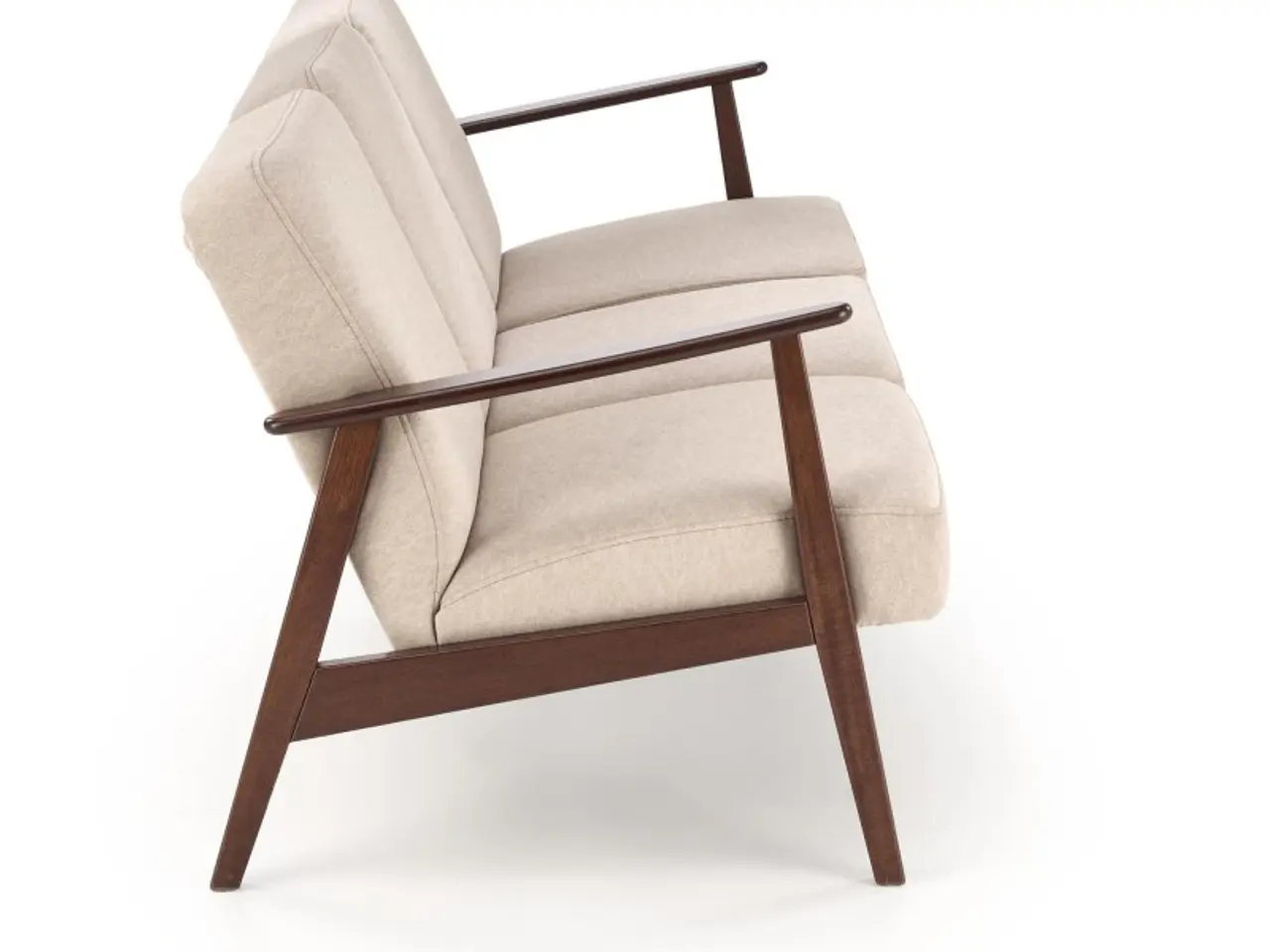 Billede 4 - MILANO 3S sofa, Beige CASTEL#15 / mørk Valnød